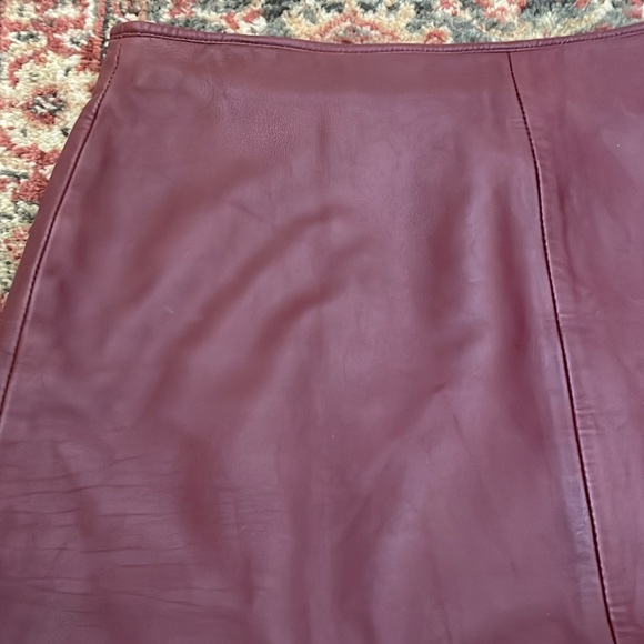 For Joseph 100% Leather burgundy/wine Midi Skirt - Picture 2 of 8